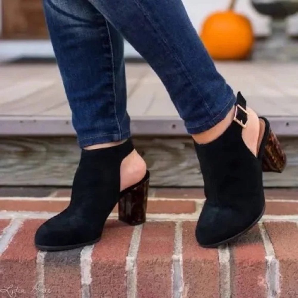 Vionic Lacey Tortoise Open Heel Booties